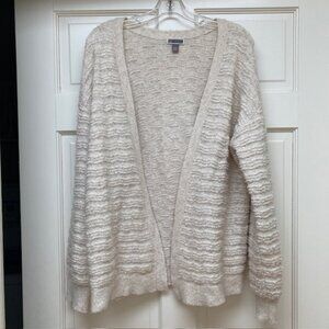 Chelsea 28 loose knit textured wool blend cardigan in oatmeal size S